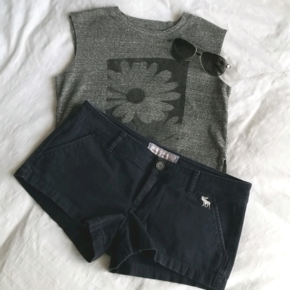 A&F navy short shorts
